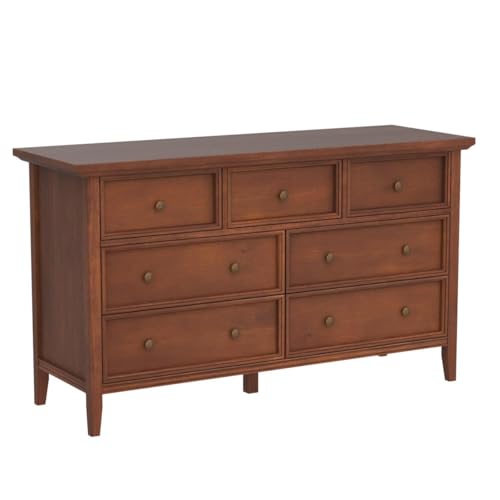 White 7 Drawer Solid Wood Dresser E875026