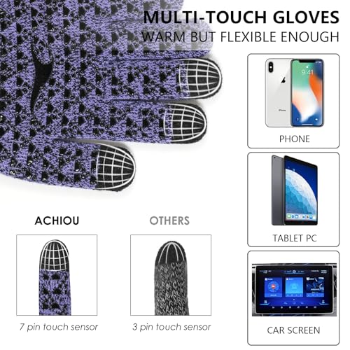 Winter Touch Screen Thermal Knit Gloves with Elastic Cuff G932