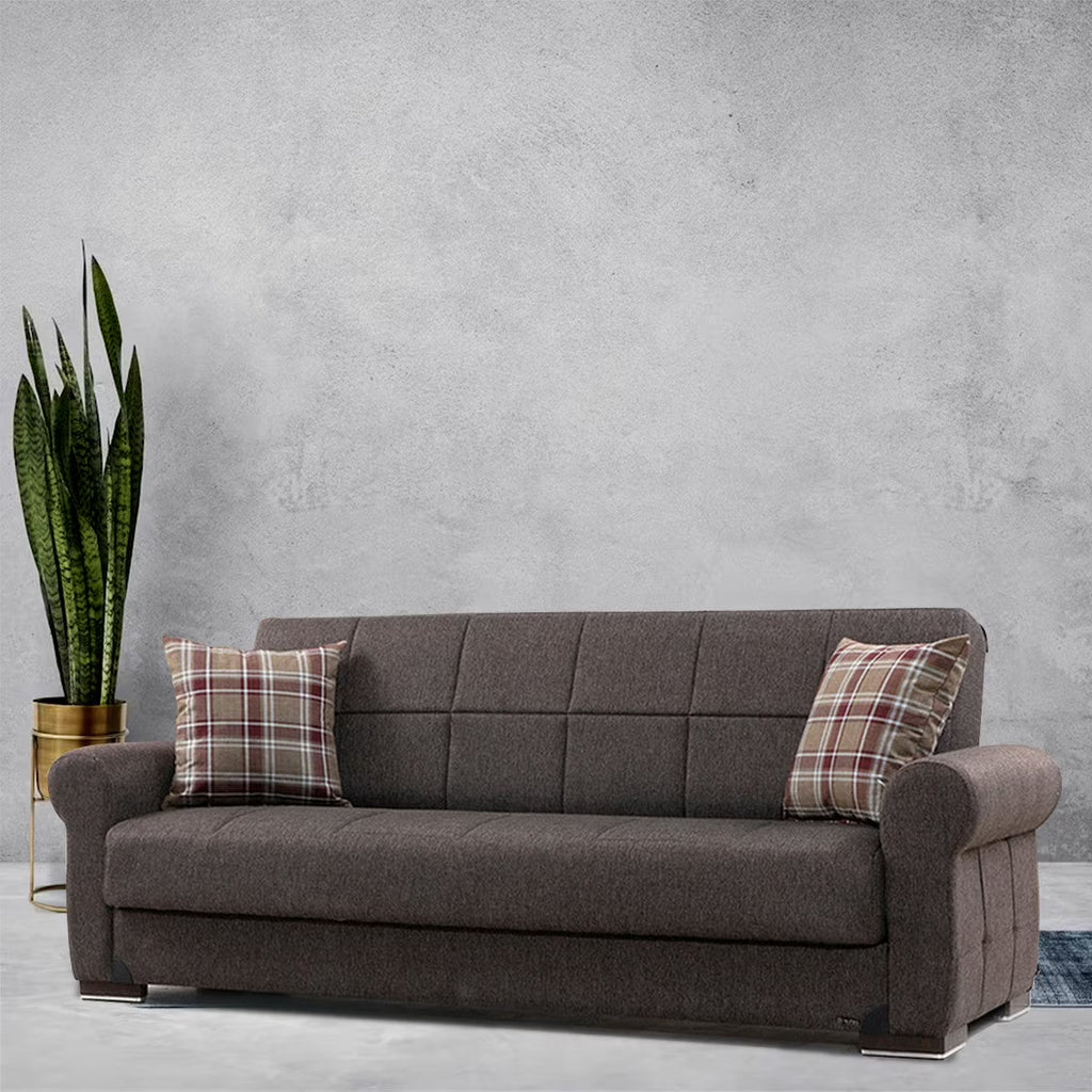 Brown Fabric Sofa Bed F986