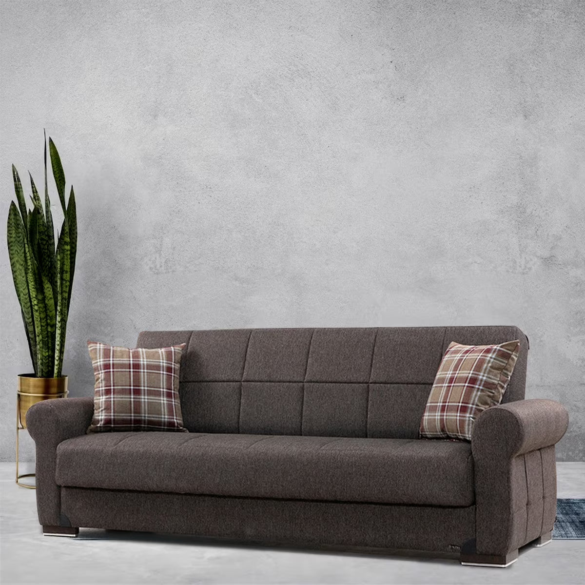 Brown Fabric Sofa Bed F986