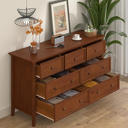 White 7 Drawer Solid Wood Dresser E875026