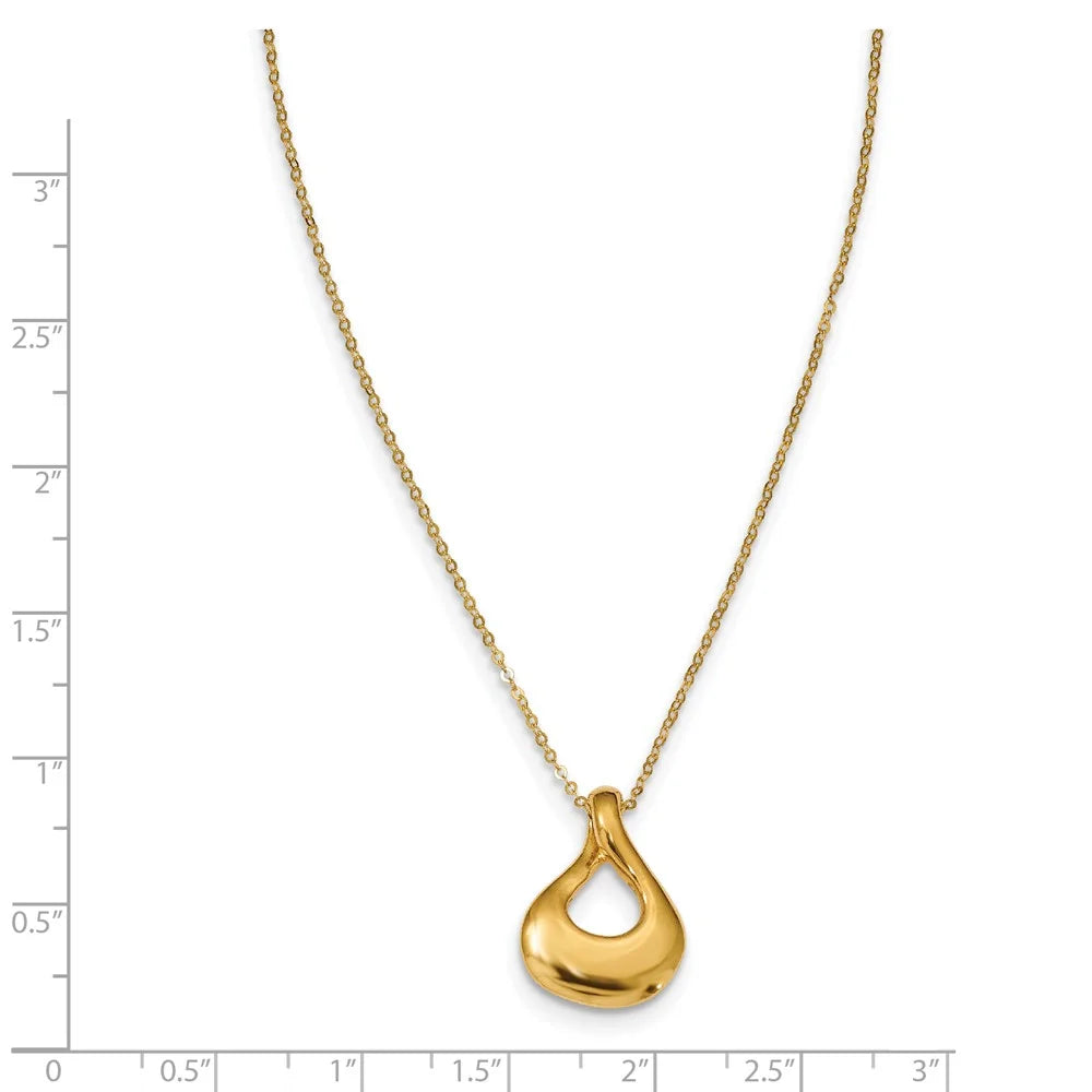 14kt Yellow Gold Tear Drop Necklace 18 inch E9486