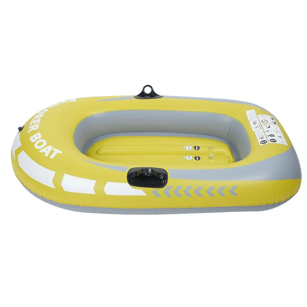 Yellow PVC Inflatable One Person Rowing Air Boat T194