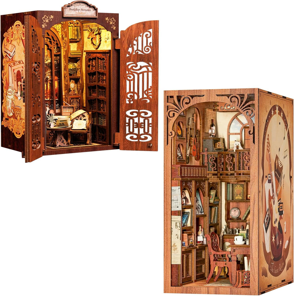 3D Wooden Puzzle Dollhouse Booknook Library Model O844