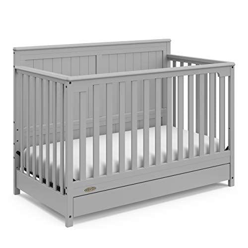 5-in-1 Convertible Crib with Drawer (White) H217409
