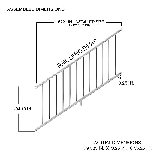 6 ft Redwood-Tone Southern Yellow Pine Stair Rail Kit with Aluminum Round Balusters A10954