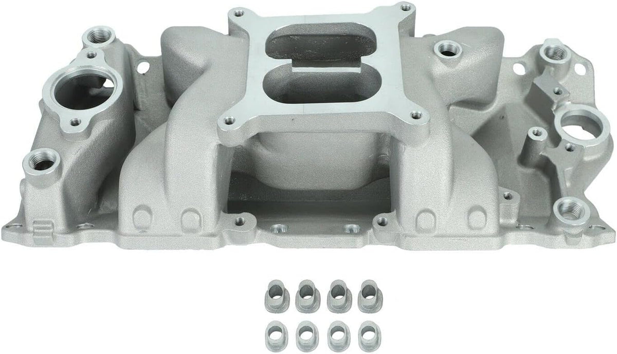 Satin Aluminum Dual Plane Intake for SBC 350 400 M6576