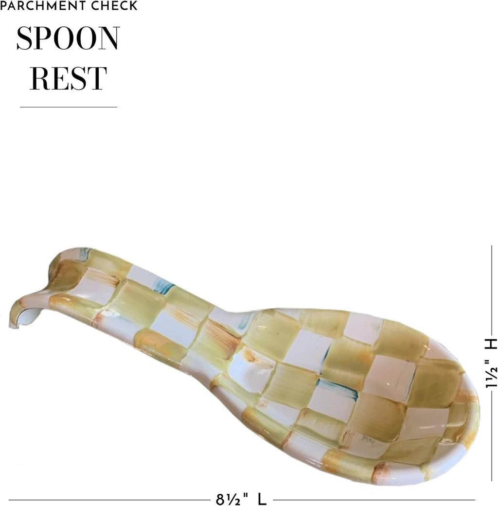 Cream-and-White Enamel Spoon Rest Y293761