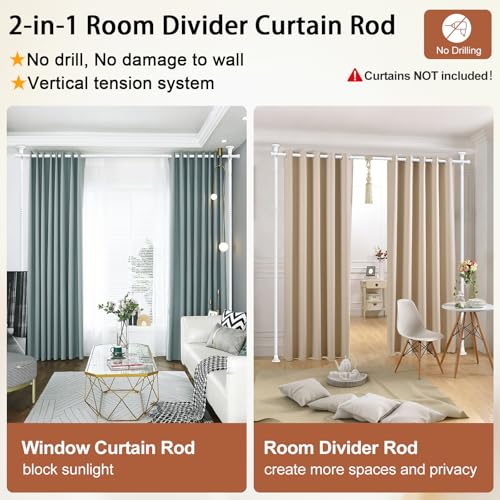 Black Adjustable Floor to Ceiling Tension Rod Room Divider S9544