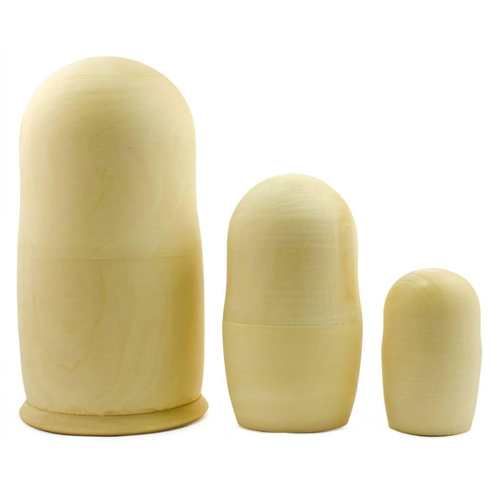 Set of 3 Unpainted Wooden Nesting Dolls 7 Inches D88452