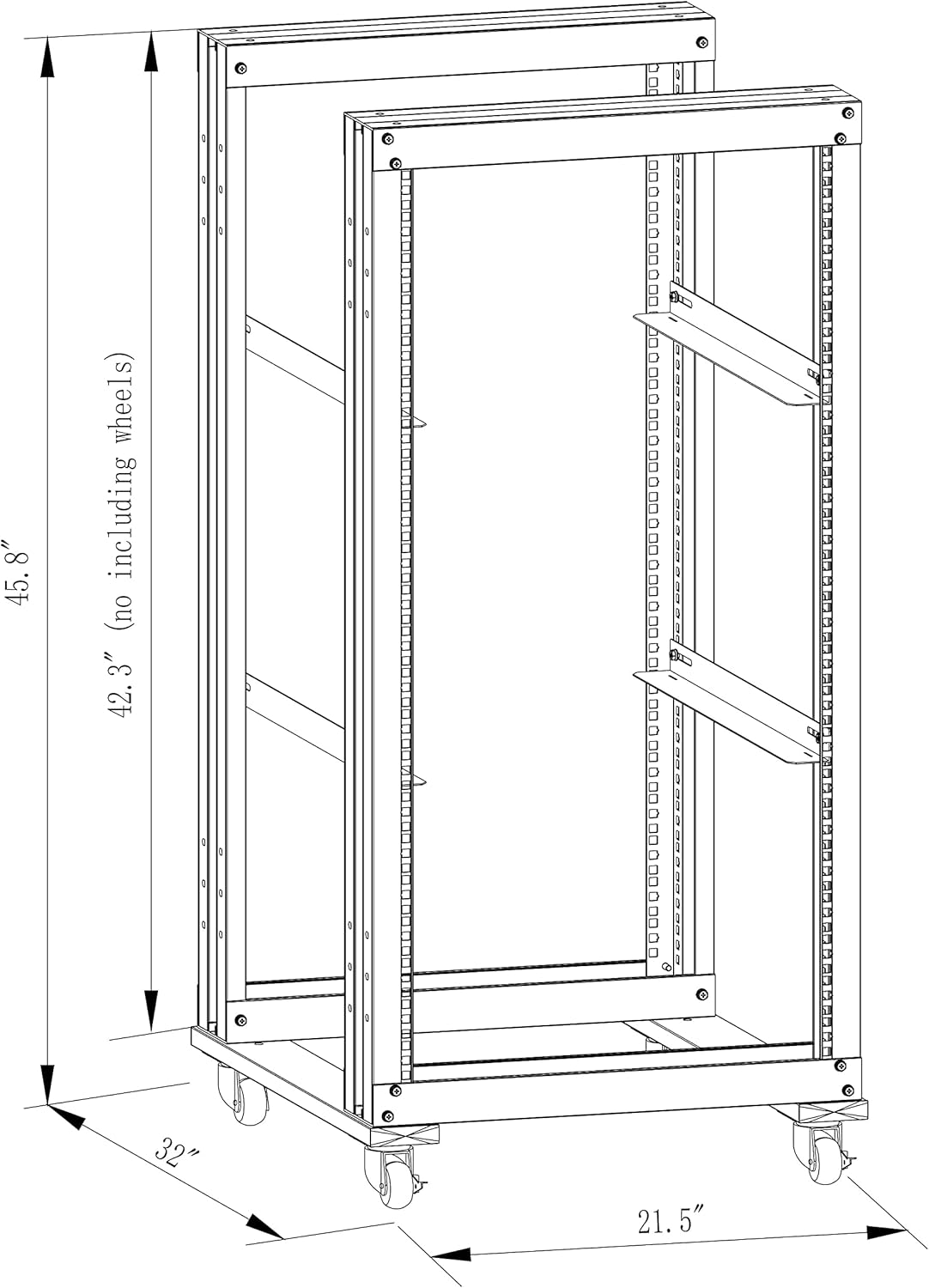 22U 4 Post Open Frame 19inch Server Rack 31" Deep V515