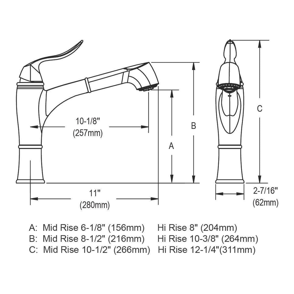Oil Rubbed Bronze Pull Out Kitchen Faucet L8588