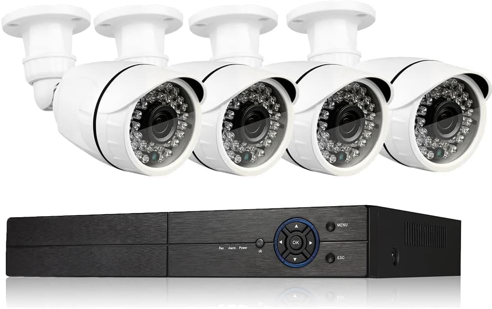 4 Channel 1080P DVR Security Camera System with 4 Weatherproof Cameras F241