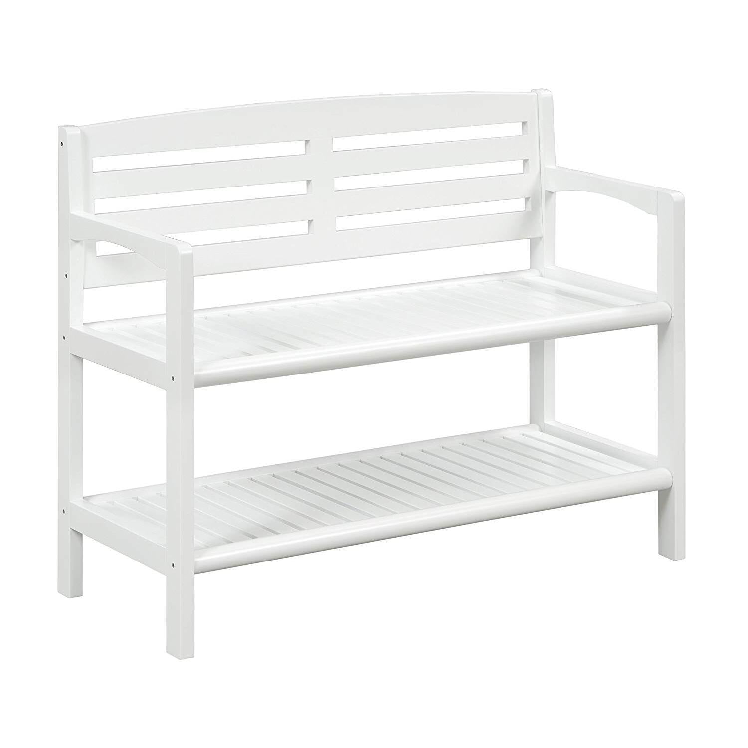 Solid Birch Wood Bench with Back F9713