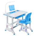 Blue Height Adjustable Study Desk and Chair Set with Tilted Desktop and Drawer L189