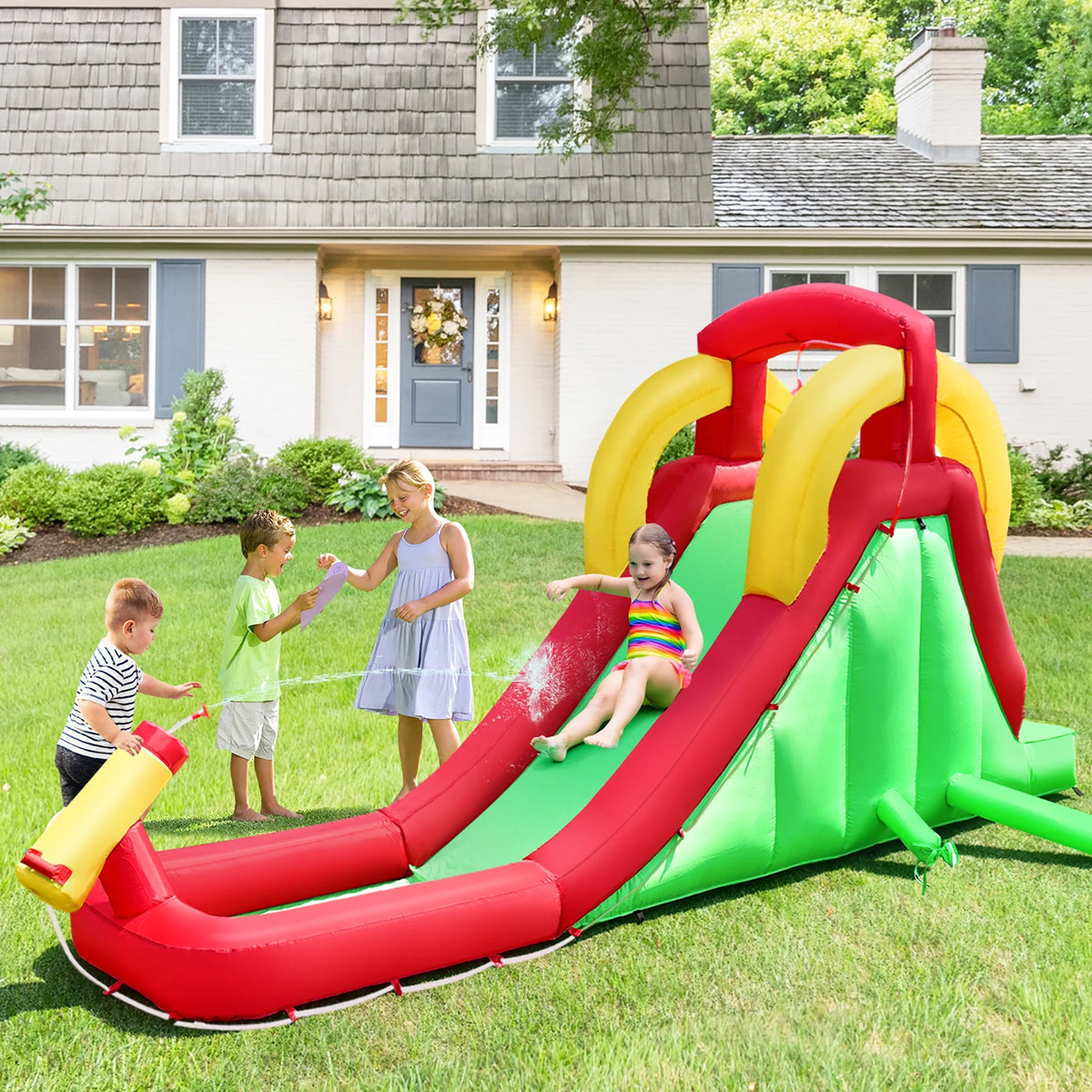 Inflatable Water Slide Bounce House with 350W Blower G498