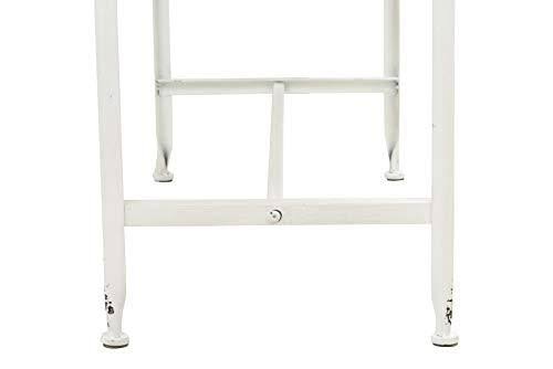 Antiqued White Metal Table with Wood Top R53482
