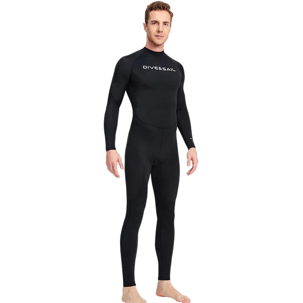 Men One Piece Swimsuit Long Sleeve Surf Suit J698