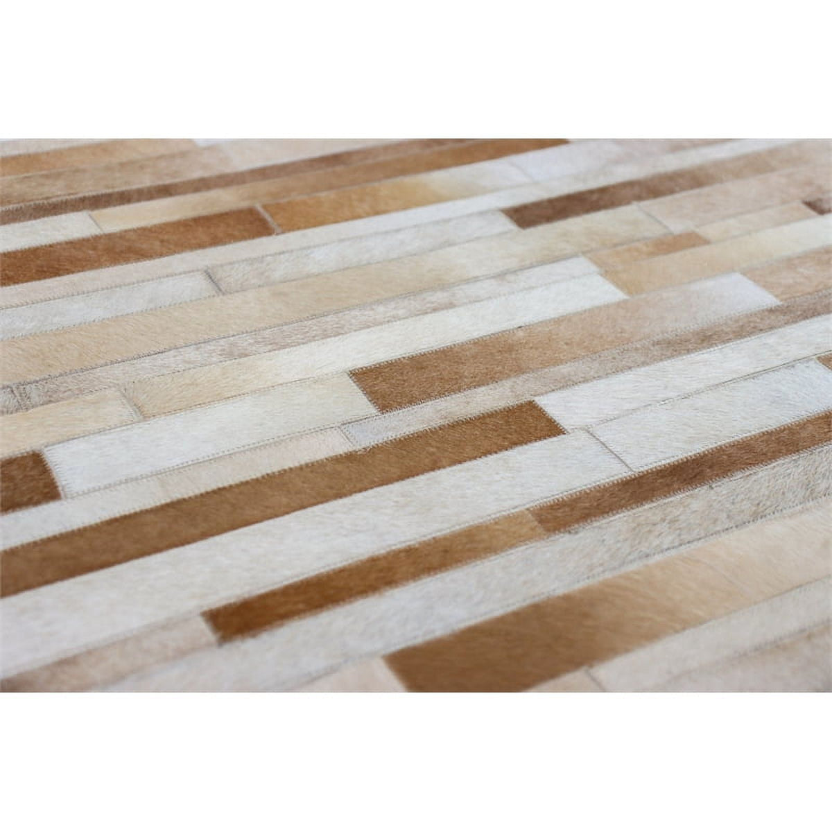 Camel Hair on Hide Leather Area Rug H808436