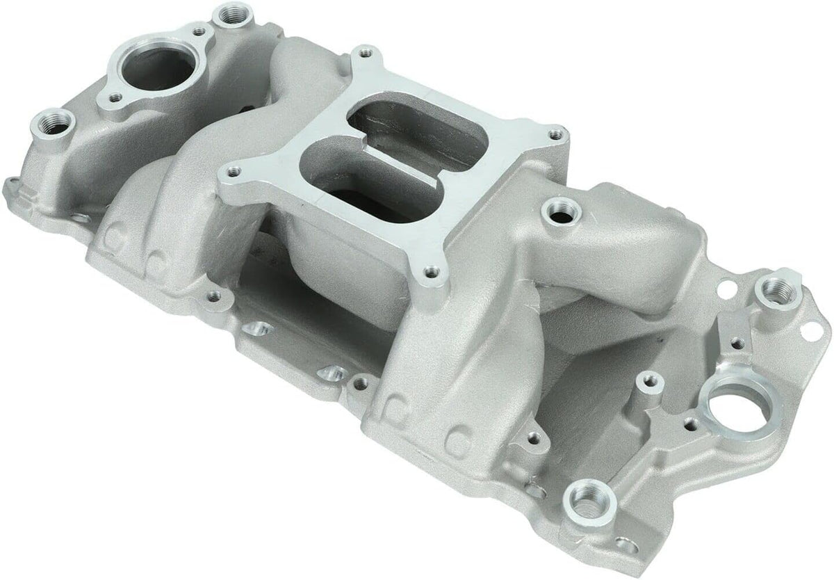 Satin Aluminum Dual Plane Intake for SBC 350 400 M6576