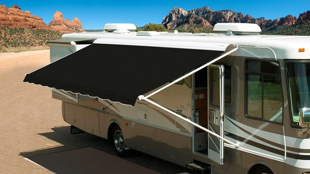 RV Awning Fabric Replacement, Acrylic, Cadet Grey, 18' M120