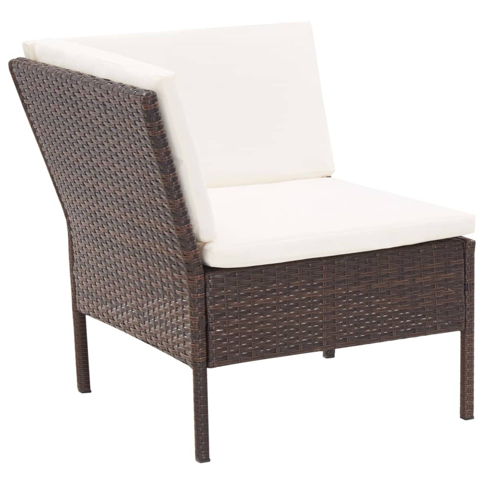 3 Piece Poly Rattan Patio Sectional Sofa Set with Ottoman V2320