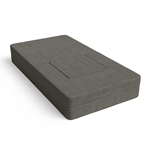 Indigo Convertible Sleeper Futon Chair with Ottoman and Machine-Washable Cover X7704