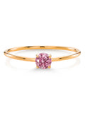 10K Yellow Gold Pink Lab Grown Diamond Solitaire Engagement Ring H4173