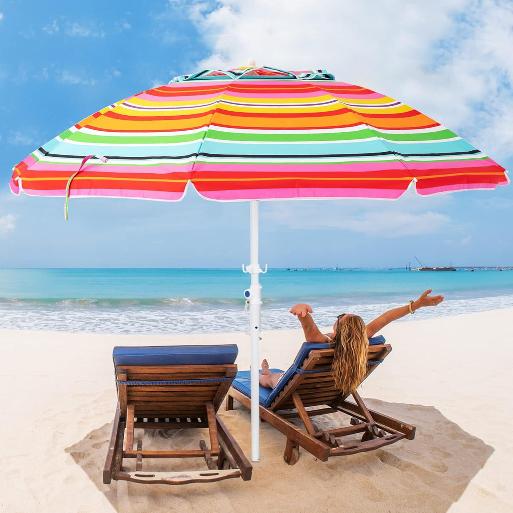 6.5FT Beach Umbrella with Carry Bag X12587