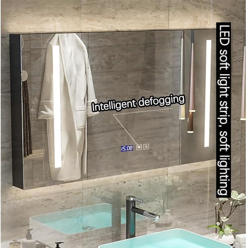 Solid Wood Wall Mounted Bathroom Vanity with Sink and LED Mirror (Single Sink 36") S256154