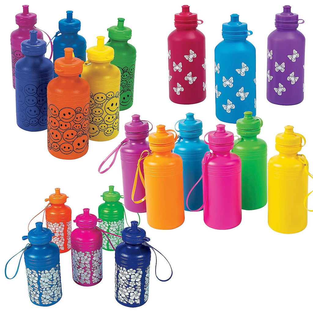 48 Pc Printed Water Bottle Assortment P2193