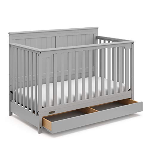 5-in-1 Convertible Crib with Drawer (White) H217409