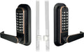 Mechanical Keyless Combination Lever Handle Door Lock, Double Sided Keypad Latch Lock, Satin Chrome N3435