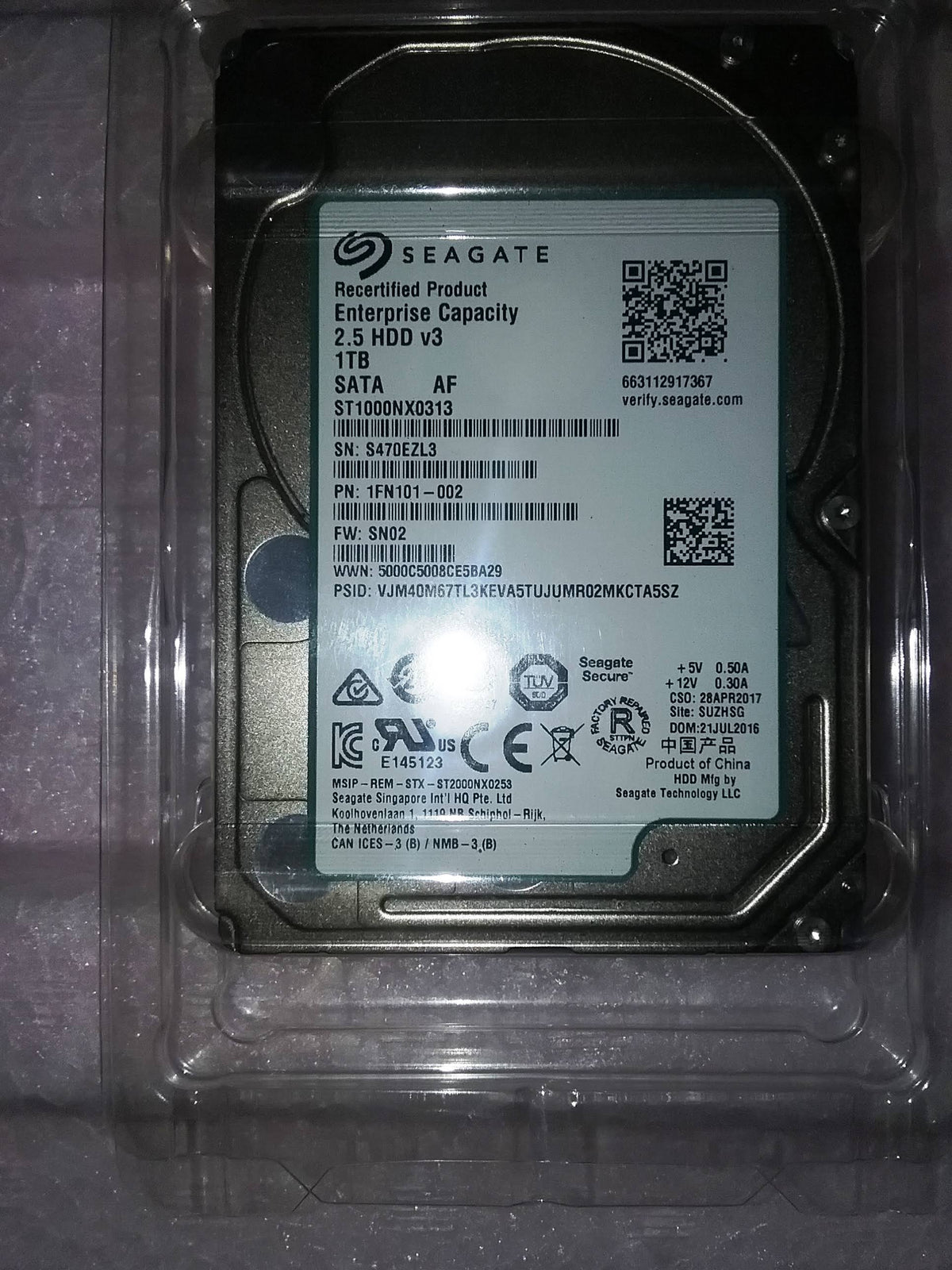 1 TB 2.5x22 Internal Hard Drive U1058