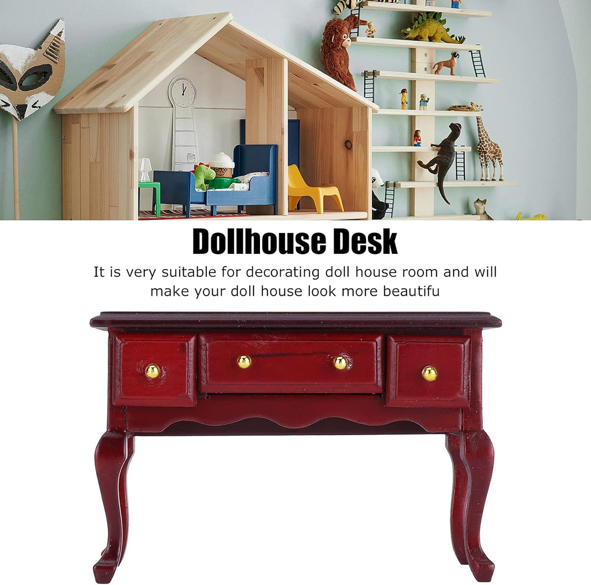 Mini Wooden Dollhouse Table Desk U27729