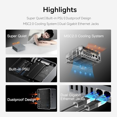 AMD Ryzen 5 6600H Mini PC, 24G DDR5 RAM 1TB NVMe SSD L2635