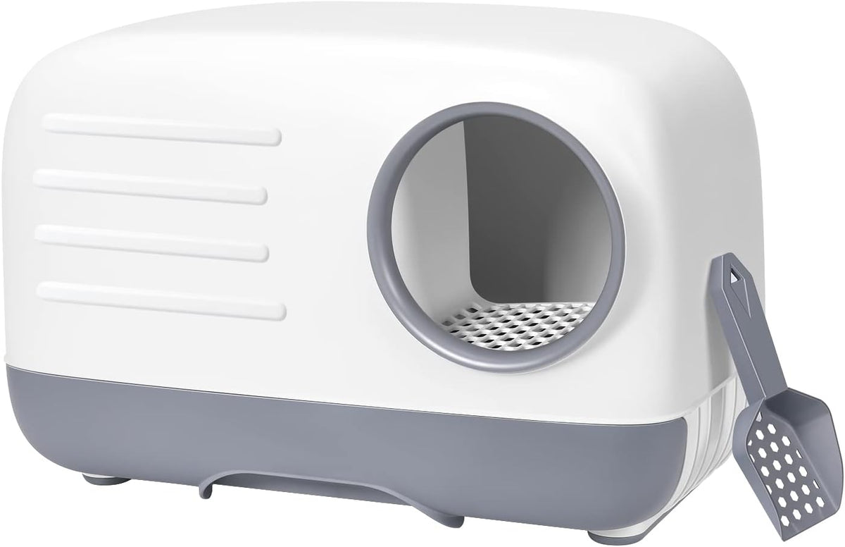 Fully Enclosed Cat Litter Box with Pull-Out Litter Tray and Litter Scoop G7396