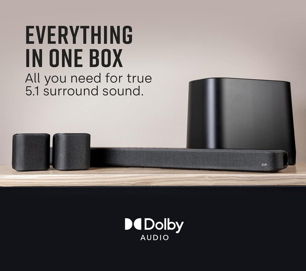 5.1 Channel Wireless Surround Sound System with Sound Bar and Subwoofer X7687