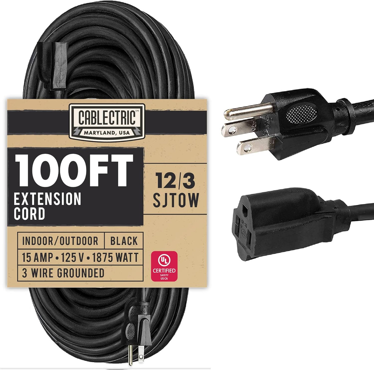 100 Ft 12/3 SJTW Heavy Duty Orange Extension Cord B461192