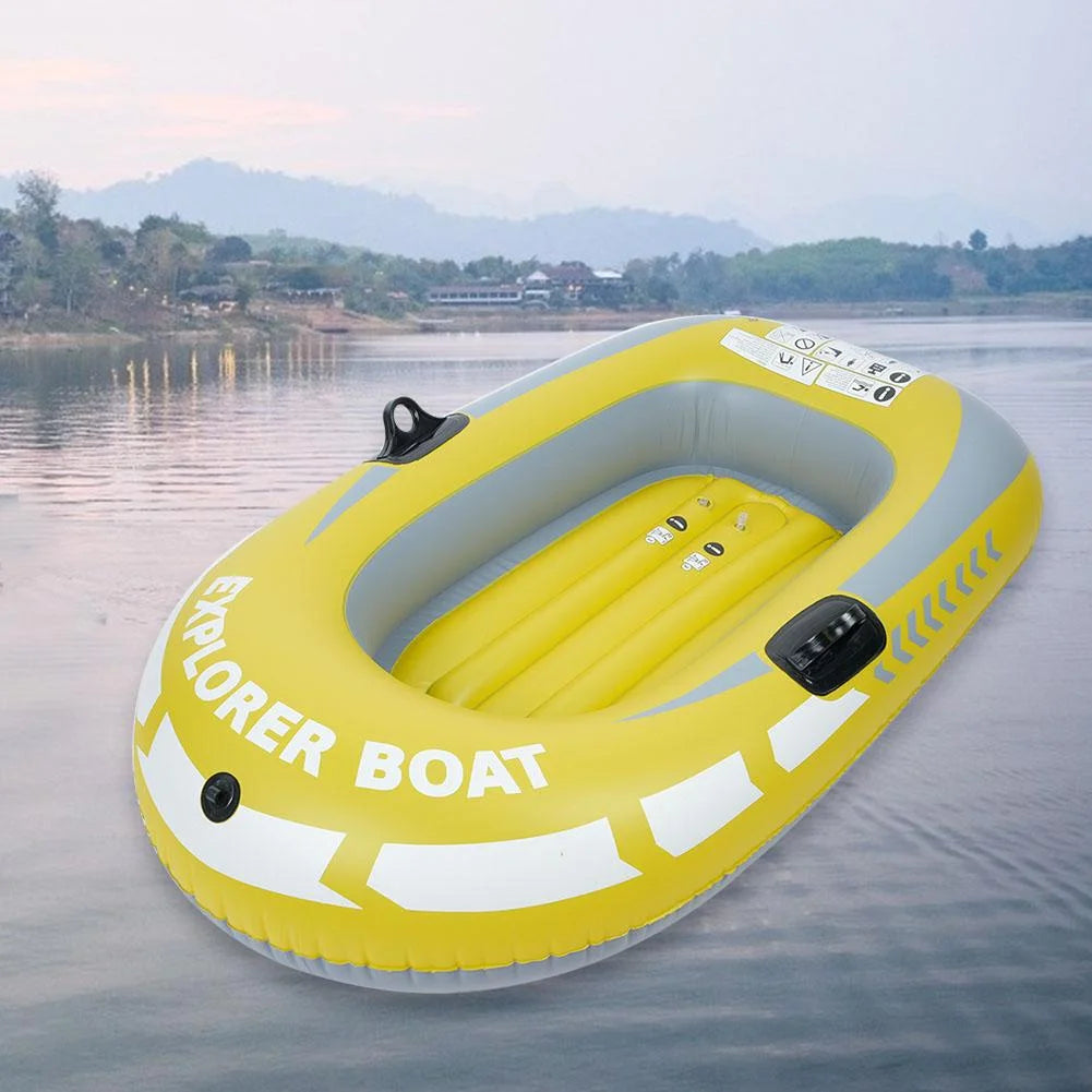 Yellow PVC Inflatable One Person Rowing Air Boat T194
