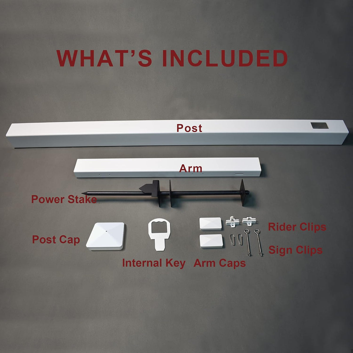 Vinyl PVC Real Estate Sign Post with Flat Cap 6' Tall, 36 Arm Holds Up to 24 Sign, White U492819