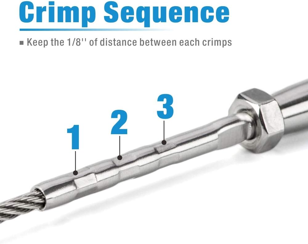 Heavy Duty Cable Railing Swage Tool for 1/8 to 3/16 inch Stainless Steel Wire Rope S84402