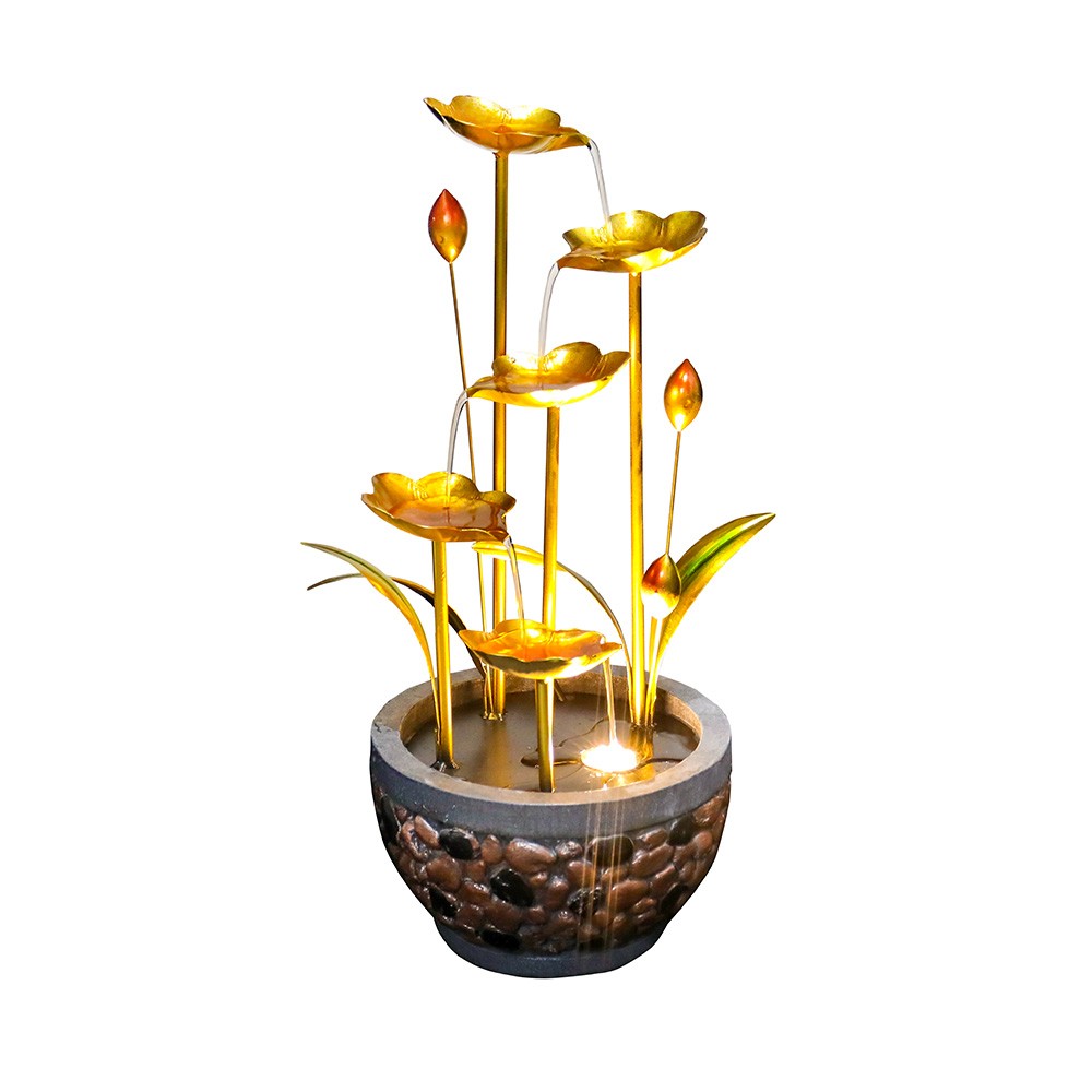 20.8'' Electric Iron Water Fountain with LED Lights N338