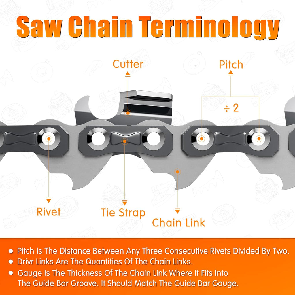 36 Inch Full Chisel Chainsaw Chain 3/8 Pitch 0.063 Gauge 114 Drive Link P63723