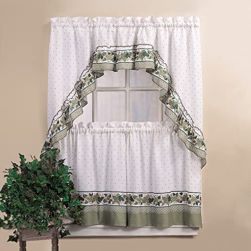 Cottage Ivy Country Curtain Tier And Swag Set, Multi, 56-Inch X 36-Inch O73989