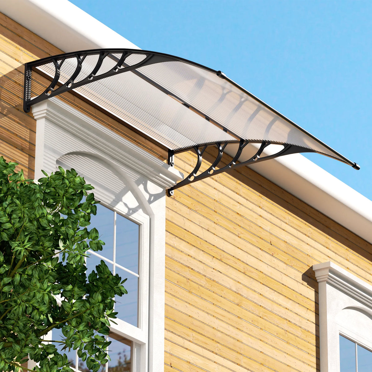 Black Polycarbonate Window Awning and Door Canopy G5405