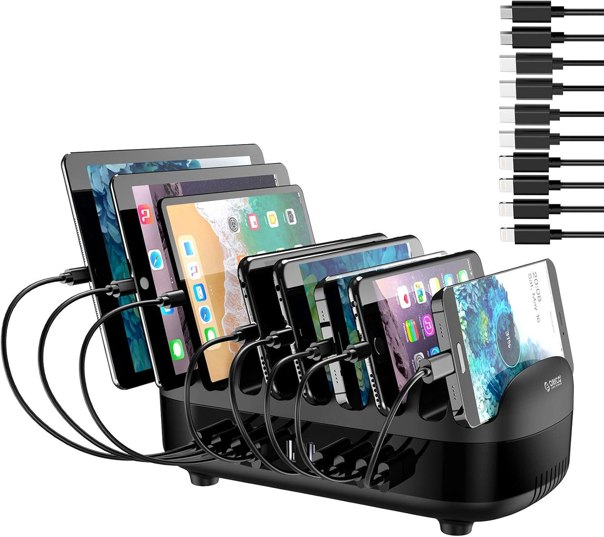 120W Charging Station with 10 USB Smart Ports, Pack of 2 L82802
