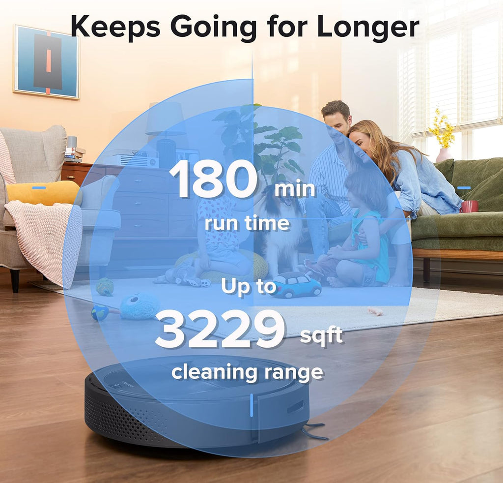 Robot Vacuum with Self-Empty Dock, 2700Pa Max Suction, 180mins Max Run-Time S624