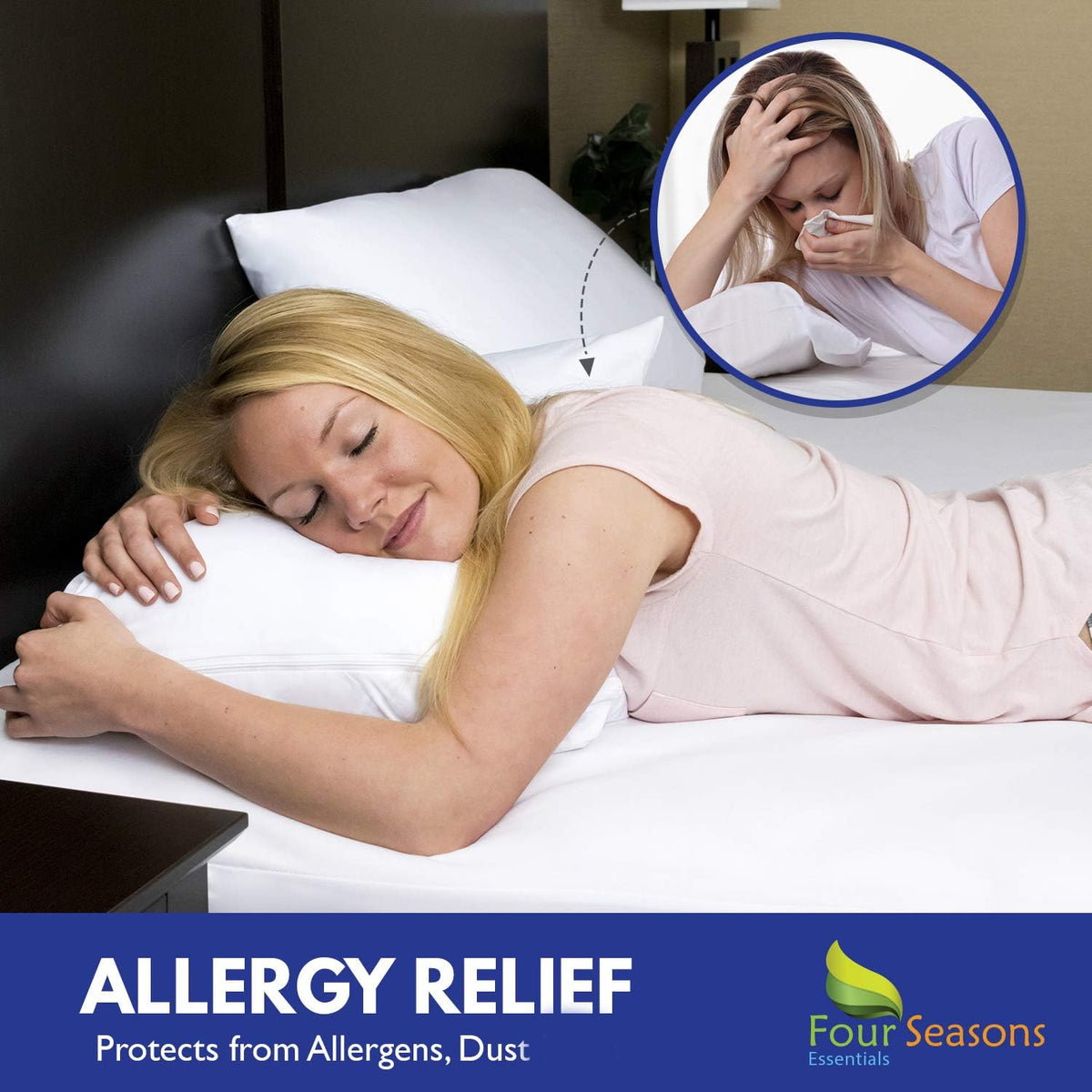 Full Size Zippered Waterproof Cotton Terry Mattress Protector K3442