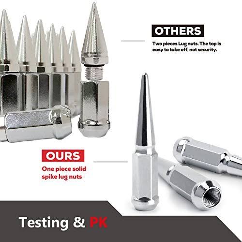 24 Silver M14X1.5 Cone Seat Closed End Wheel Lug Nuts Y816